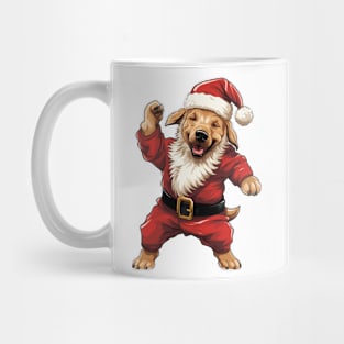 Cartoon Christmas Golden Retriever Dog Dancing Mug